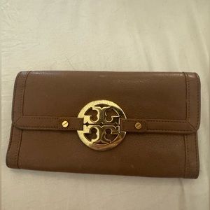 Tory Burch brown wallet.